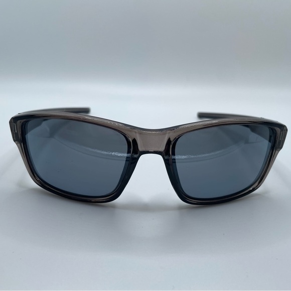 Translucent Gray Unisex Wrap-Around Sunglasses With Blue Lenses - Picture 1 of 10